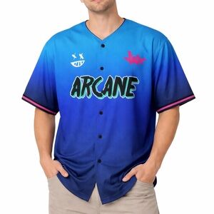 Arcane League of Legends Jinx Baseball Jersey | Size 2X